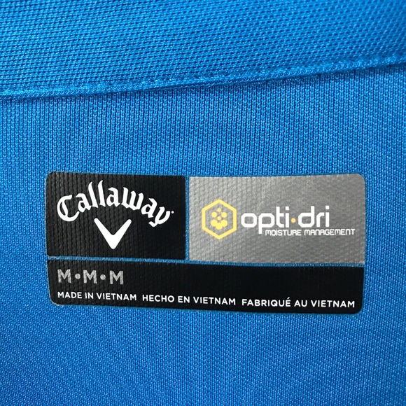 Callaway Mens Polo Golf Shirt M Blue opti-dri Short Sleeve Q14 - Picture 4 of 4